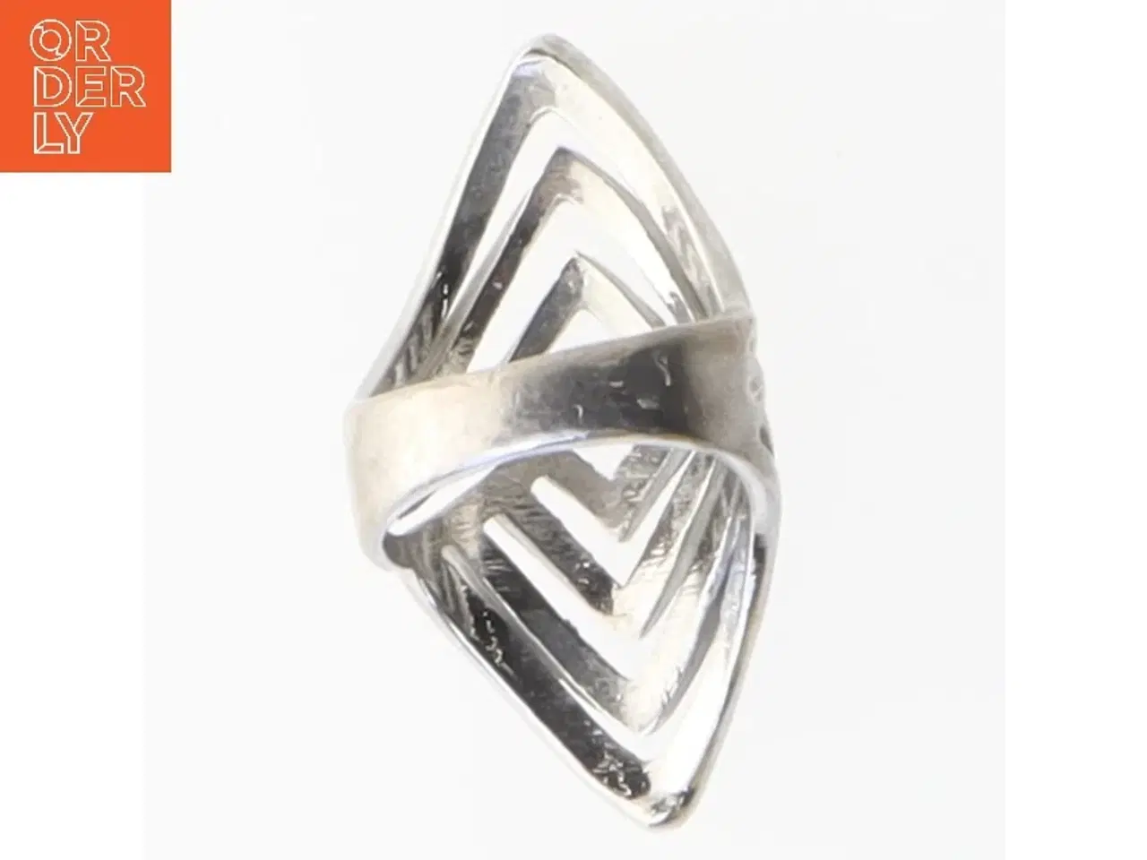 Billede 1 - Vintage geometrisk sølvring (str. 54 mm)