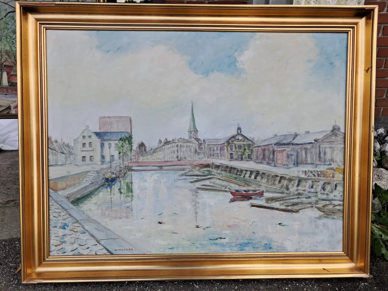 Billede 1 - Maleri med Århus motiver af Kongsmark
