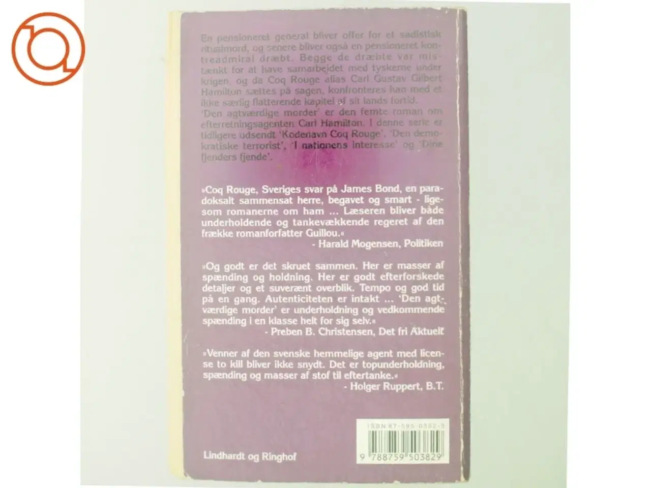 Billede 3 - Den agtværdige morder af Jan Guillou (Bog)