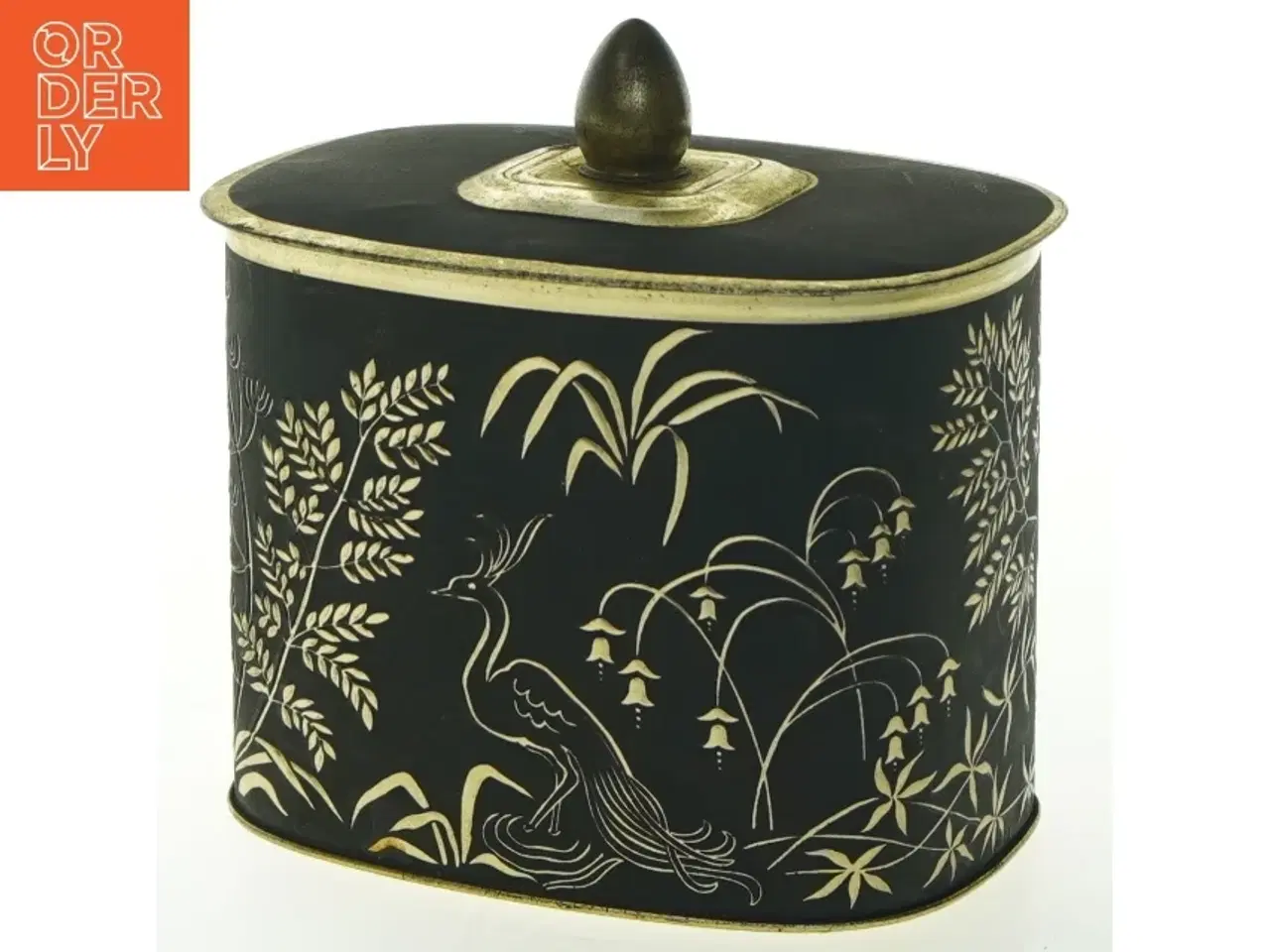 Billede 1 - Vintage opbevaringsdåse med låg (str. 13x9,5 cm)