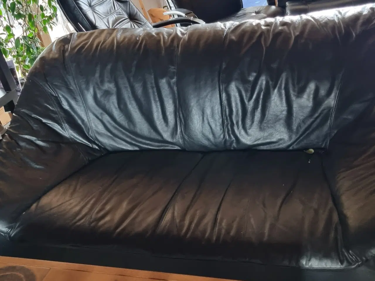 Billede 1 - 3 og 2 personers sofaer, sort nappa