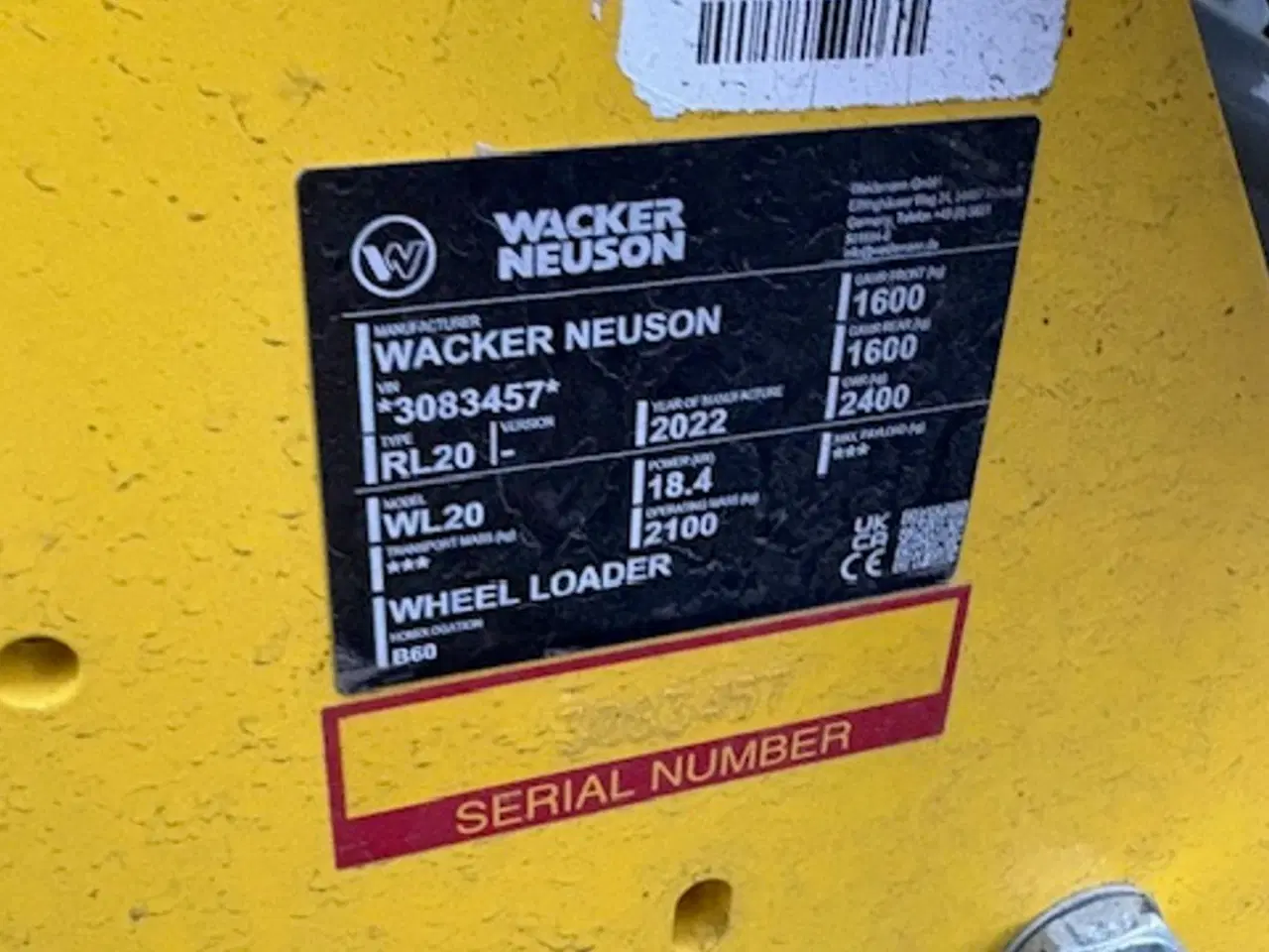 Billede 8 - Wacker Neuson wl20 MED HUS, HYDRAULISK SKIFT, SKOVL OG GAFLER