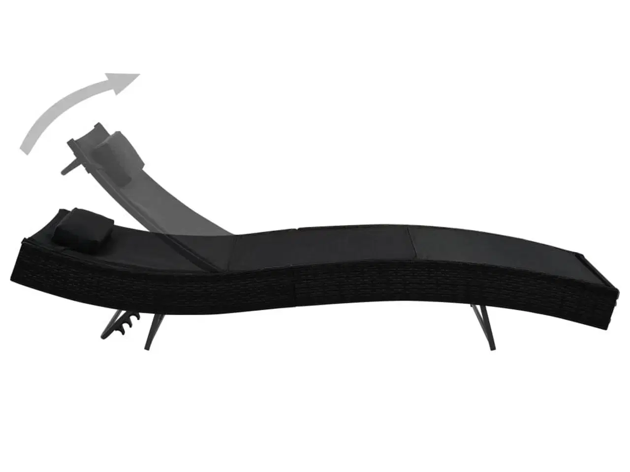 Billede 5 - Liggestole 2 stk. med bord polyrattan og textilene sort