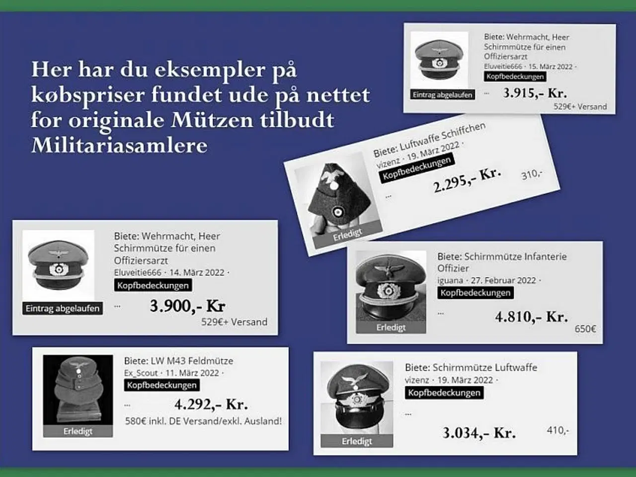 Billede 8 - * Militær * Feldmütze * Luftwaffe * Repro *