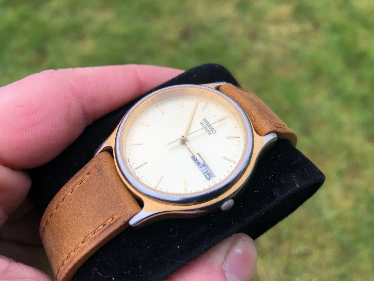 Billede 4 - Seiko Quartz 34mm unisexur guld skive