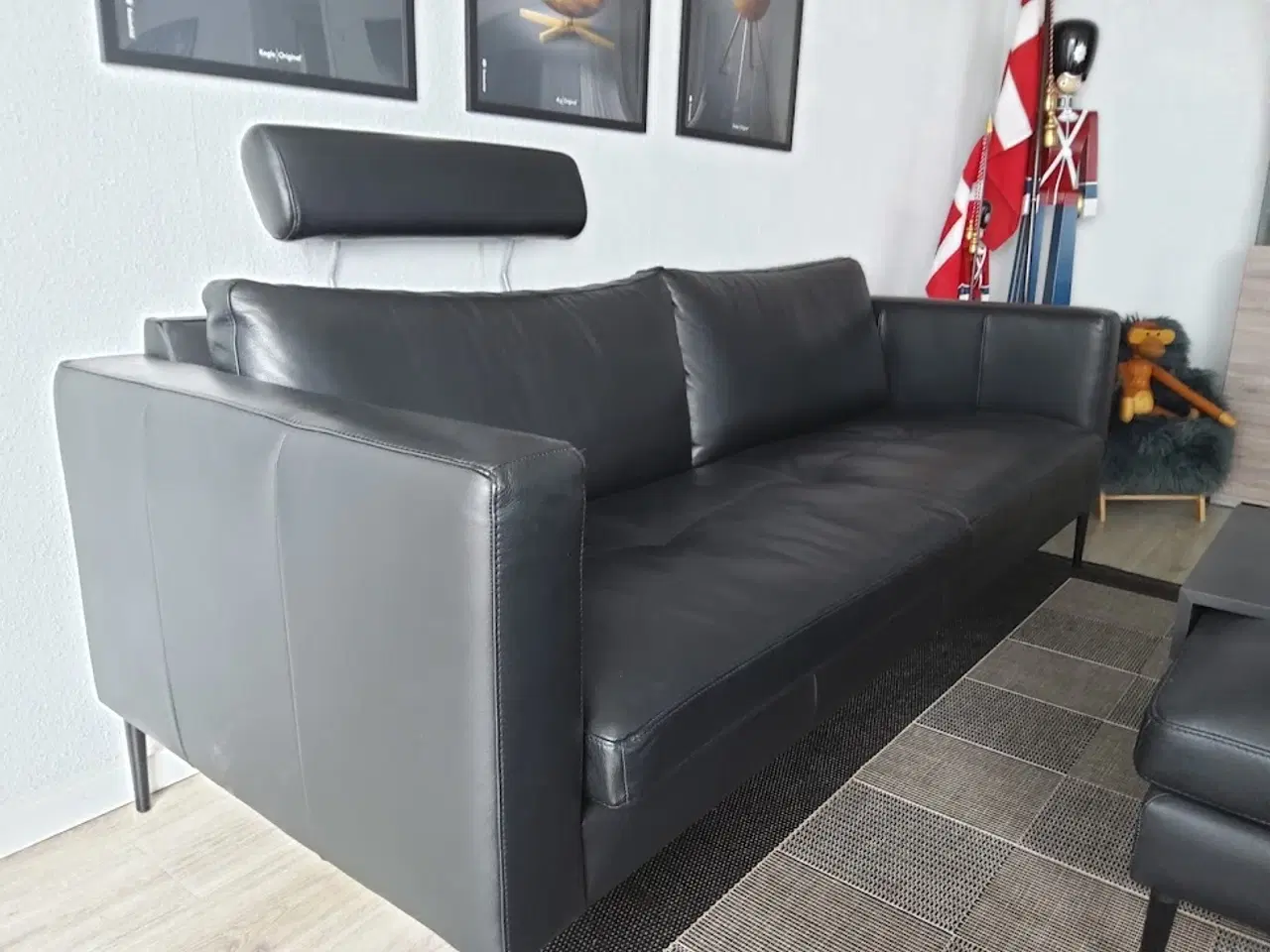 Billede 1 - 3pers læder sofa