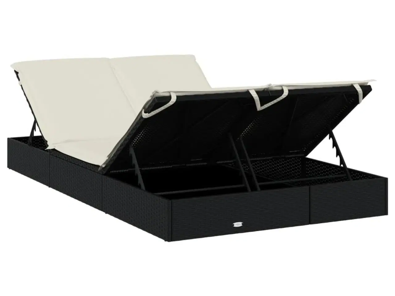 Billede 8 - 2-personers solseng med hynder polyrattan sort