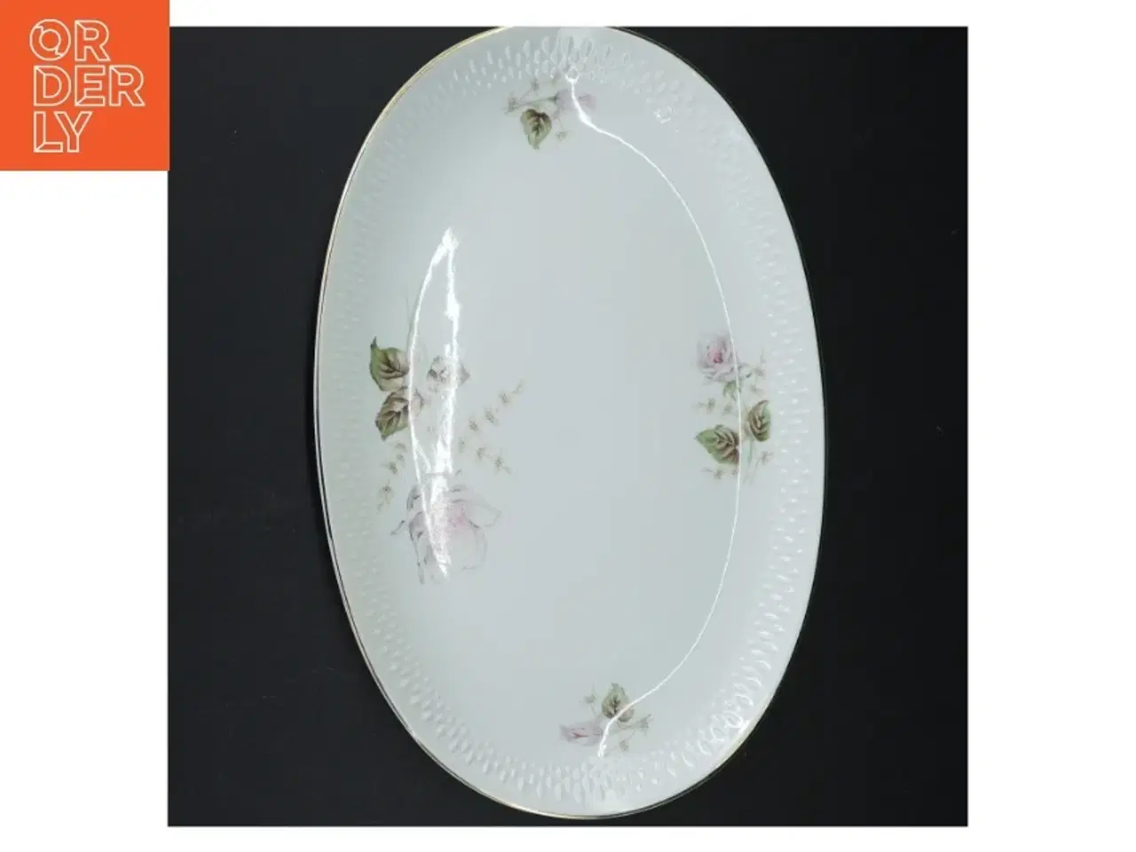 Billede 1 - Ovalt fad med blomstermotiv fra Edelstein (str. 33 x 21 cm)