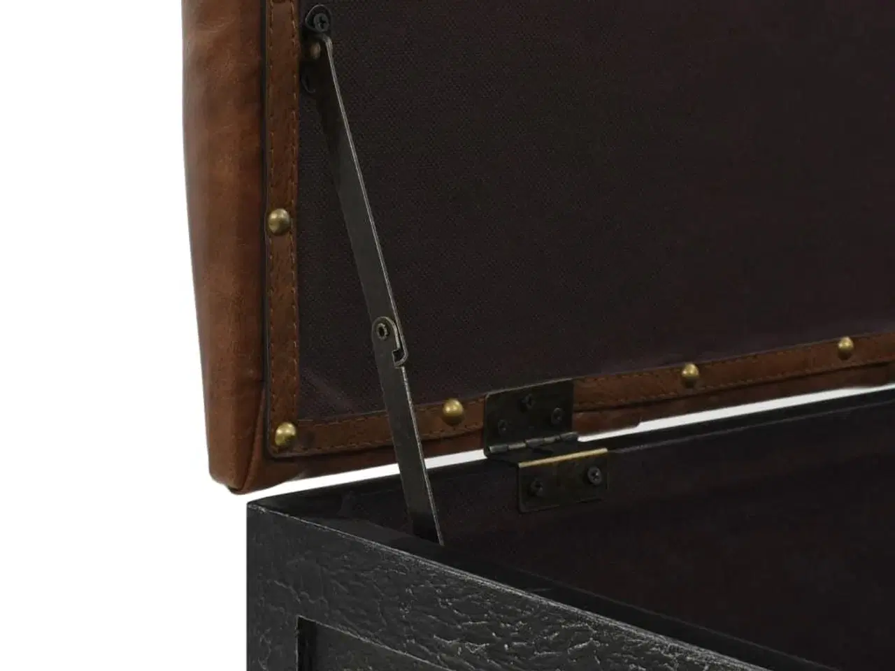 Billede 7 - Opbevaringsbænk 80,5x41x50 cm massivt træ og kunstlæder