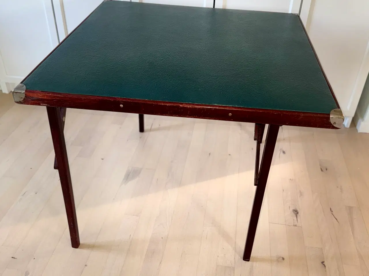 Billede 2 - Klassisk vintage foldbart spille/bridgebord – grøn