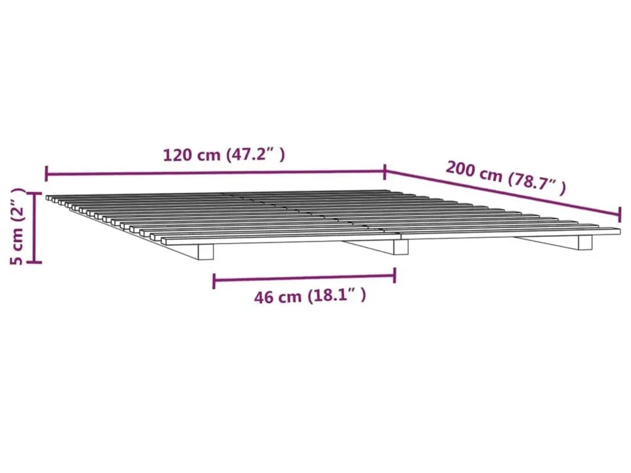 Billede 8 - Sengeramme 120x200 cm massivt fyrretræ