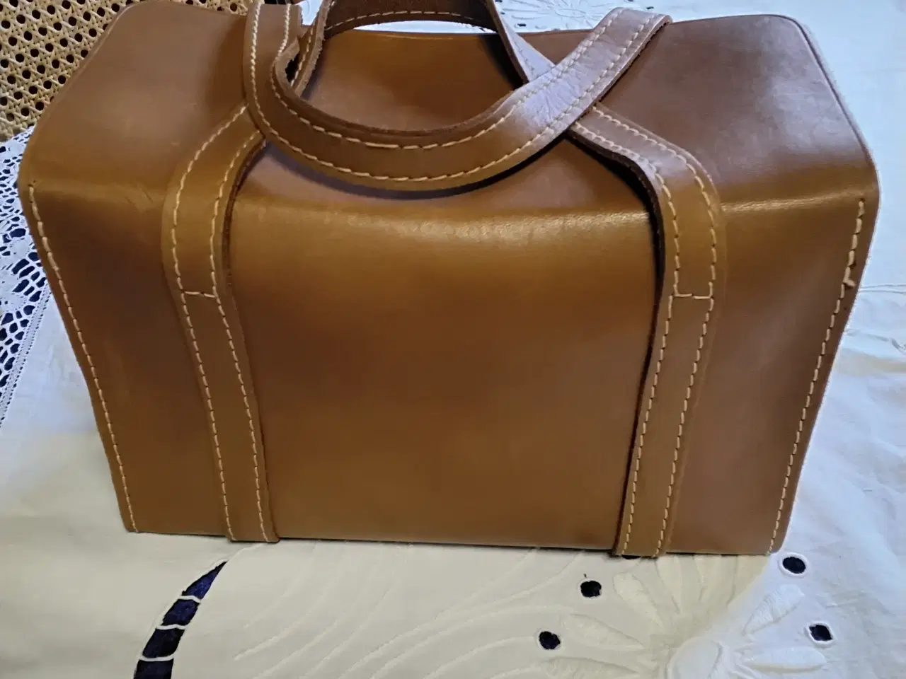 Billede 4 - Vintage kernelæder håndtaske i rigtig god stand 