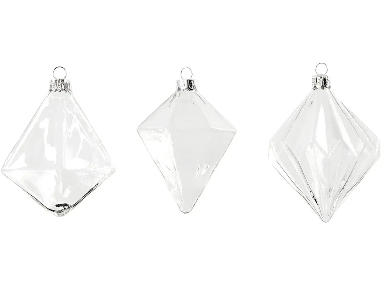 Billede 1 - Sæt med 3 transparente glaskugler til dekoration
