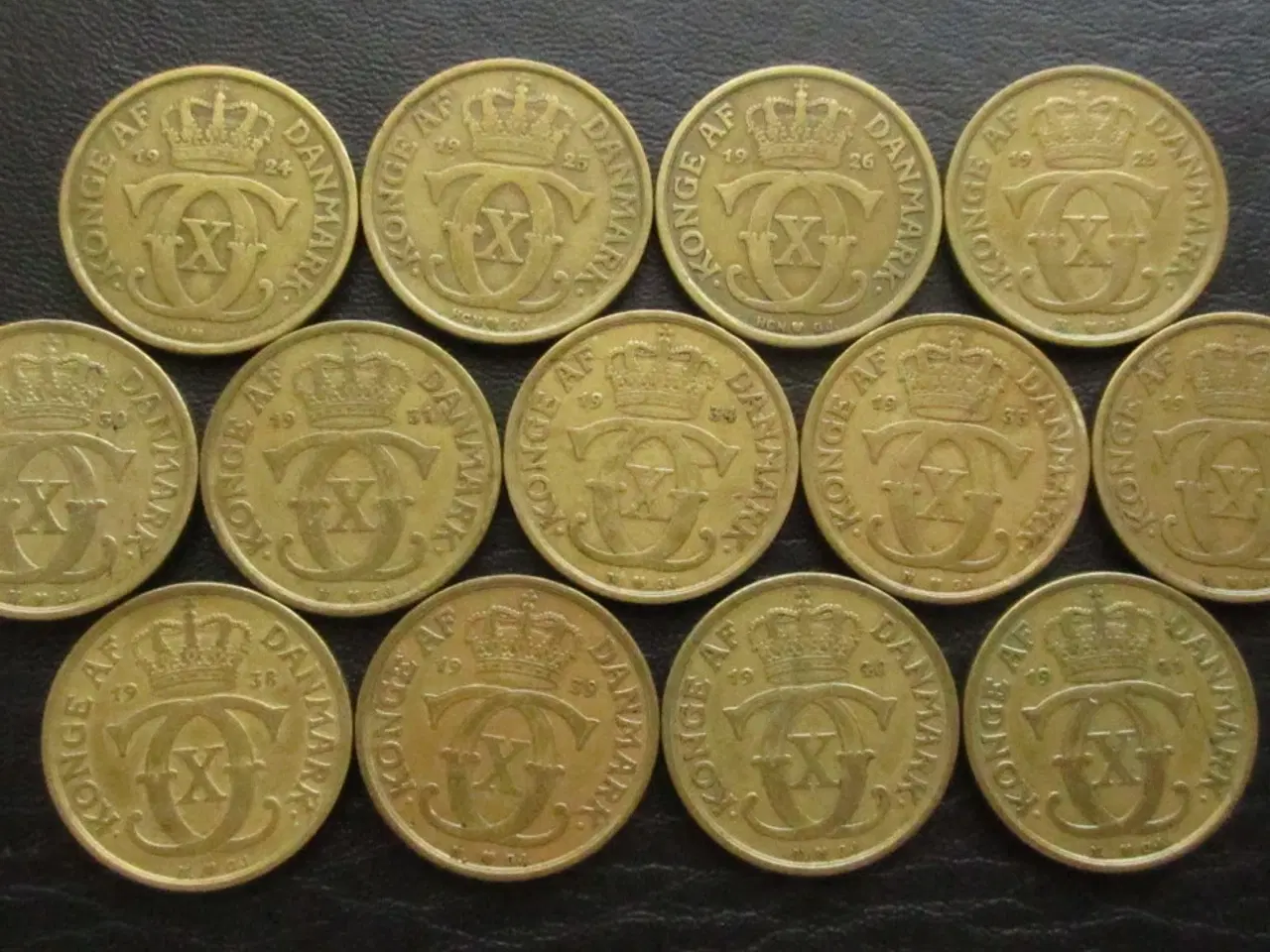Billede 2 - 1 og 2 kr 1924-1941 komplet - uden/med 1 kr 1924