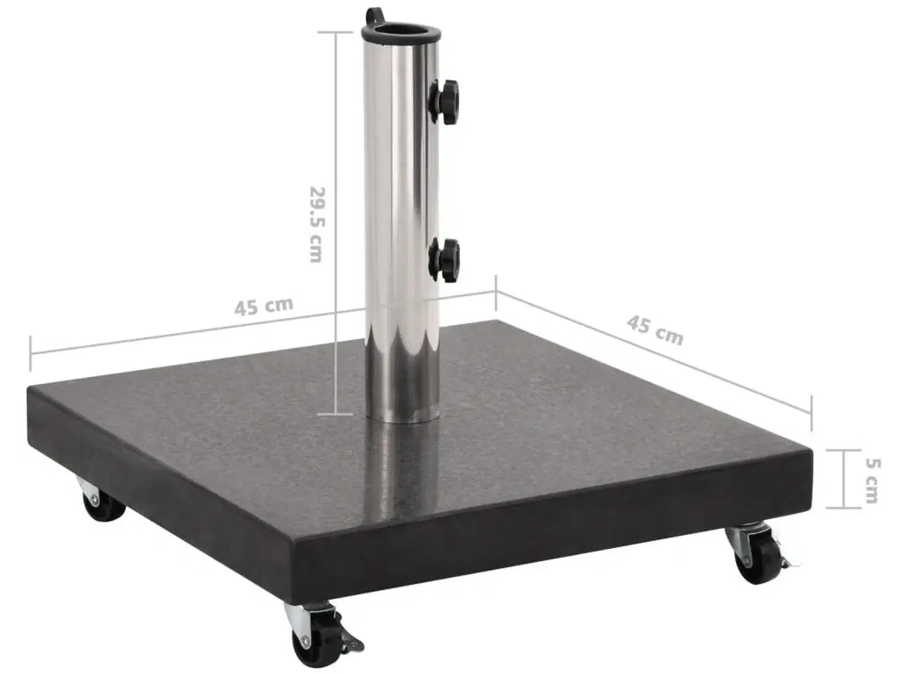 Billede 6 - Parasolfod granit 30 kg firkantet sort