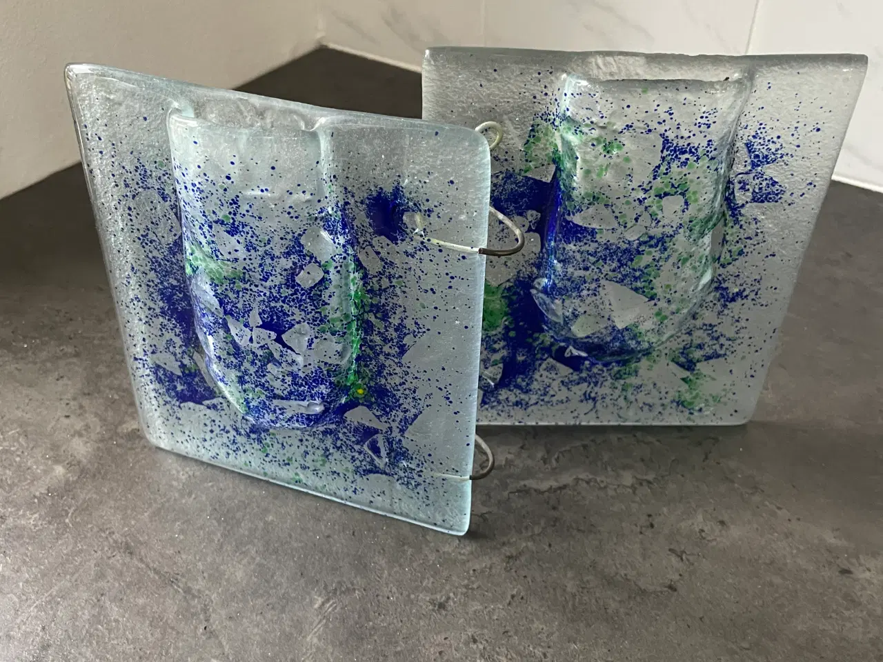 Billede 1 - Moderne glasvase i blå farver