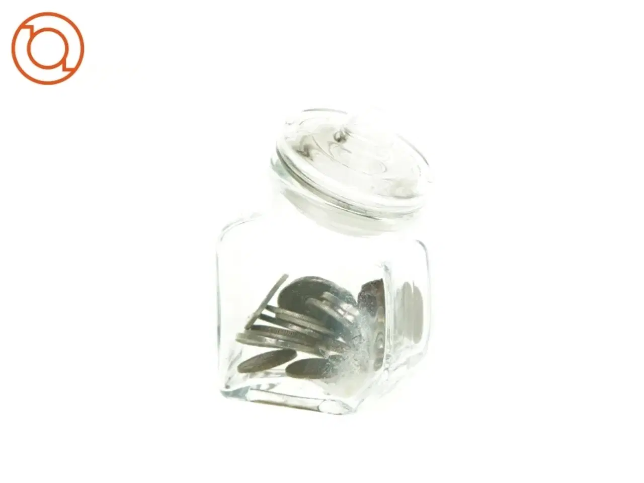 Billede 1 - Glasbeholder med mønter (str. 10 x 6 cm)