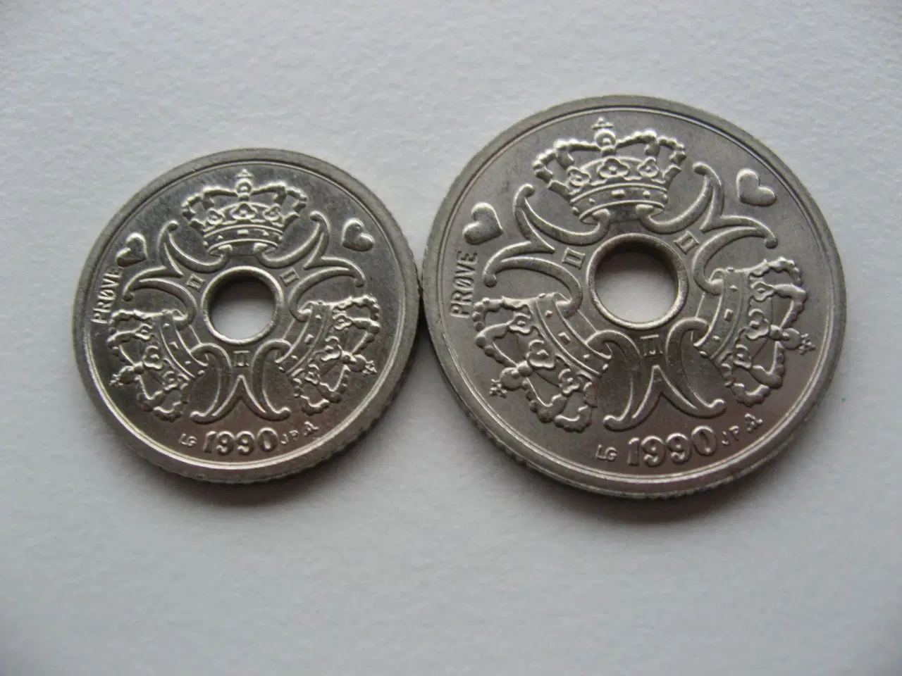 Billede 1 - Prøvemønter 1 & 2 Kr 1990, samlet pris