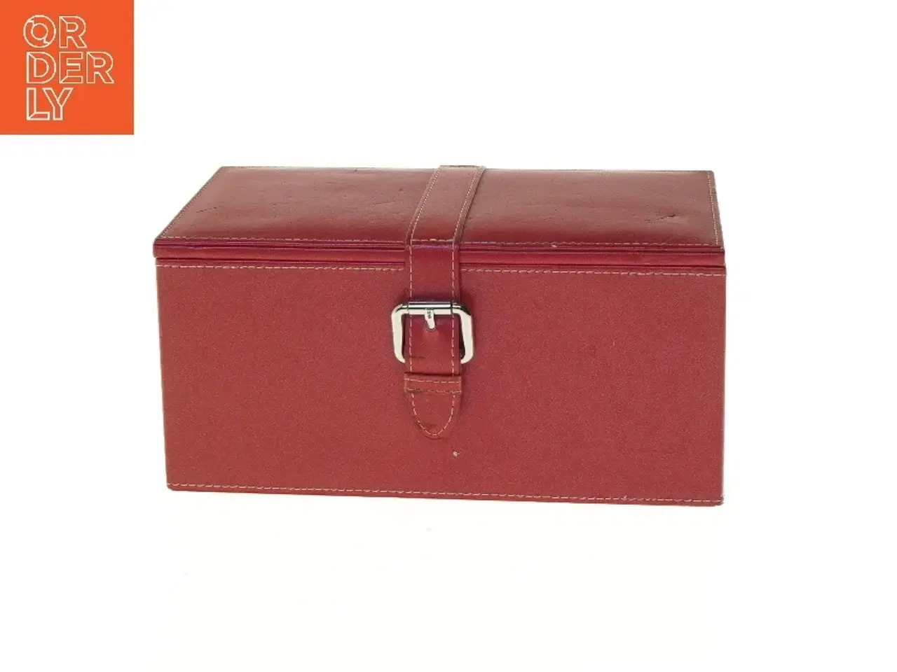 Billede 2 - Flot Rødt smykkeskin med spejl (str. 25,5x14 cm)