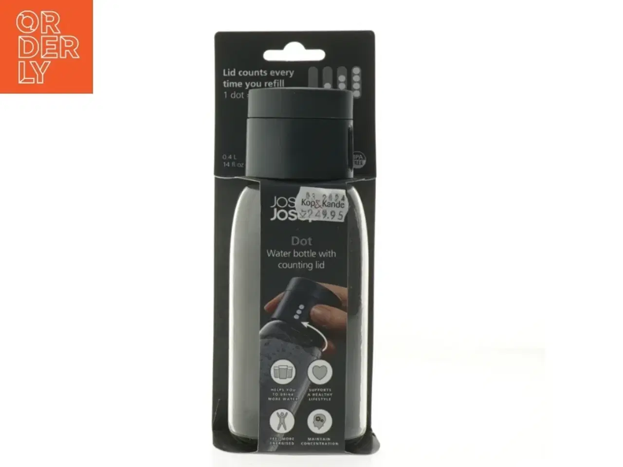 Billede 1 - Vandflaske med tællelåg fra Joseph Joseph (str. 0,4 l)