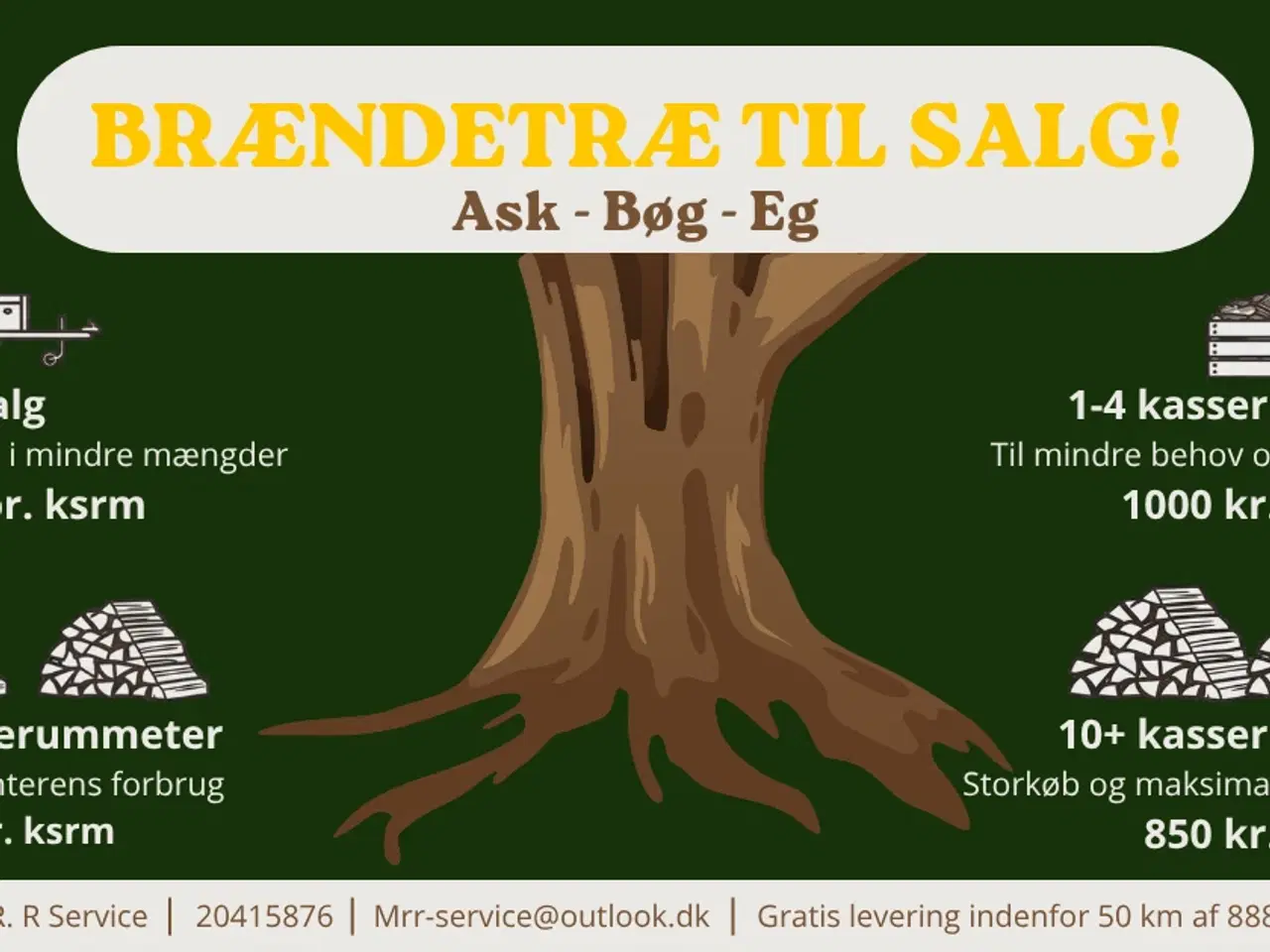 Billede 3 - Brænde - Ask, Bøg & Eg - Levering er muligt