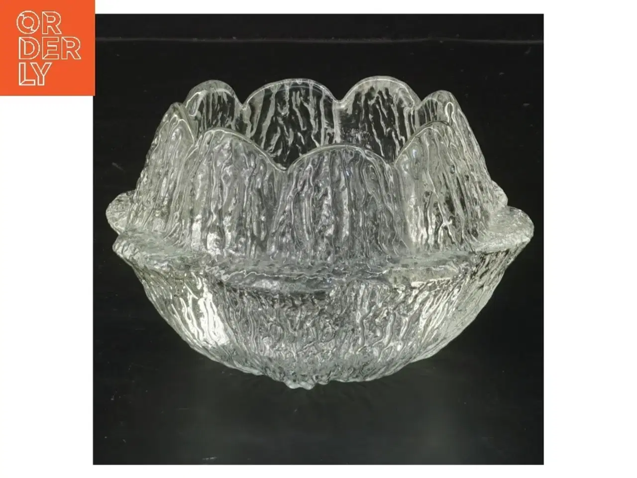 Billede 1 - Glas skål med tekstur (str. 13 cm)