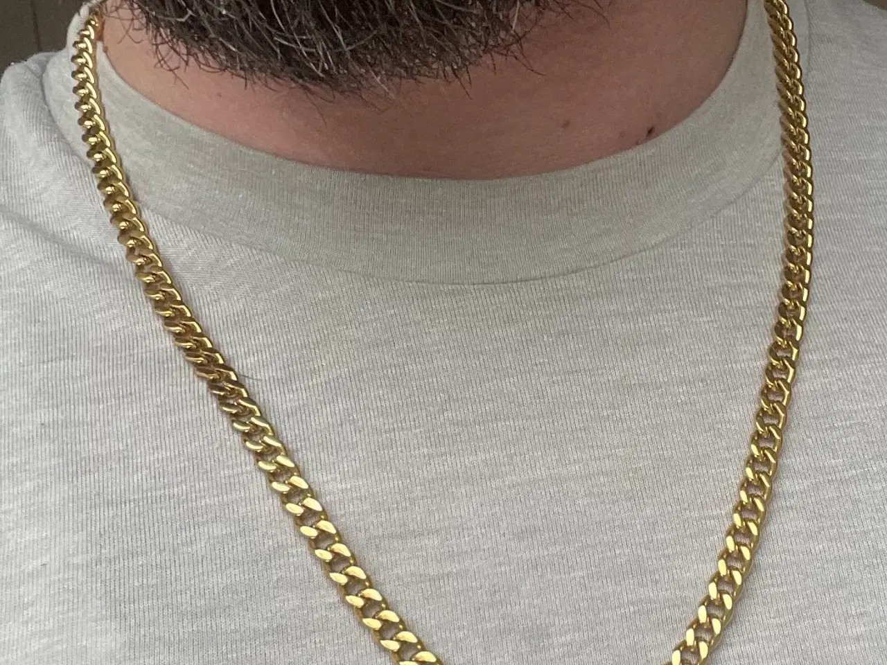 Billede 1 - 6mm 14kt goldfilled panserkæde med kasselås