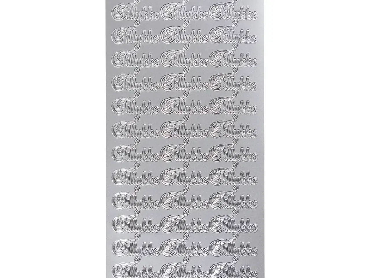 Billede 1 - Stickers, tillykke, ark 10x23 cm, sølv, 1 ark