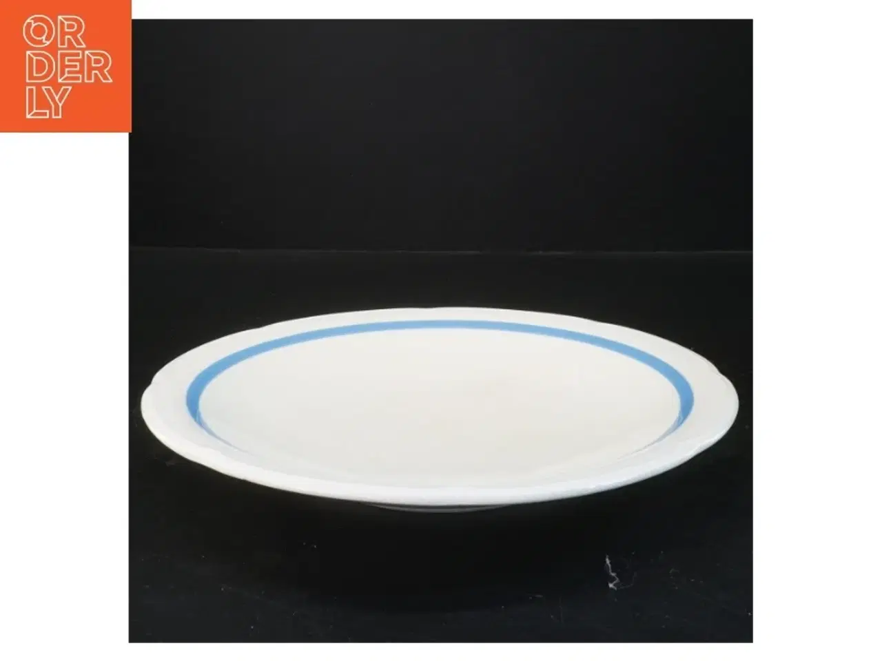 Billede 1 - Gammelt porcelænsfad me vid blå kant fra Design by Lone (str. Ø 27 cm)