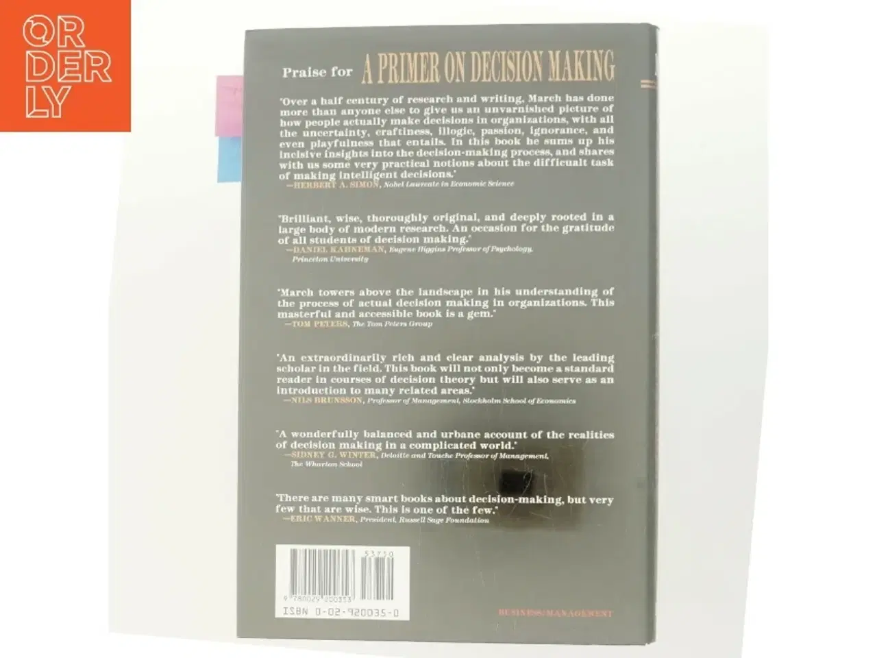 Billede 3 - A primer on decision making : how decisions happen af James G. March (Bog)