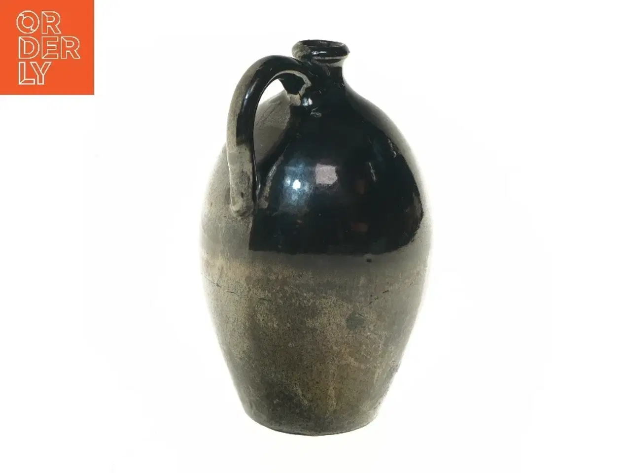 Billede 4 - Antik lerdunk med hank (str. 24 cm)