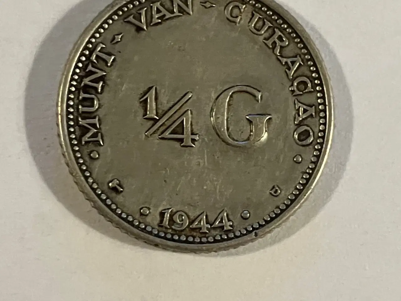 Billede 1 - 1/4 Gulden Curacao 1944 - Renset