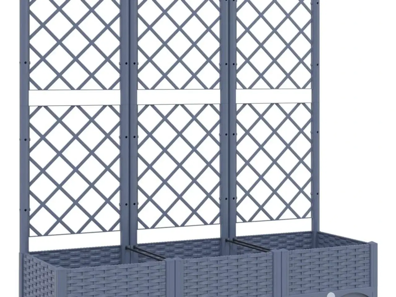 Billede 2 - Plantekasse med espalier 120x40x121,5 cm PP blågrå