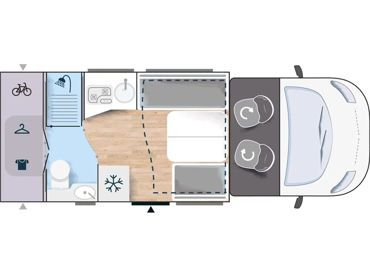 Billede 31 - 2026 - Chausson 650 Chausson 650 Titanium Line, Når stor rummelighed skal findes på den lille plads, 165HK med 8-trin aut.gear