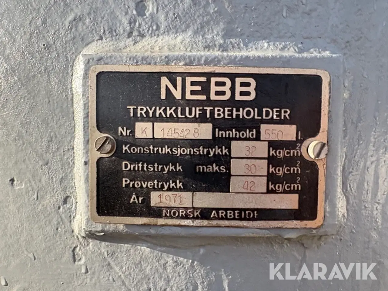 Billede 2 - Trykluftbeholder Nebb 550 L 2 styk