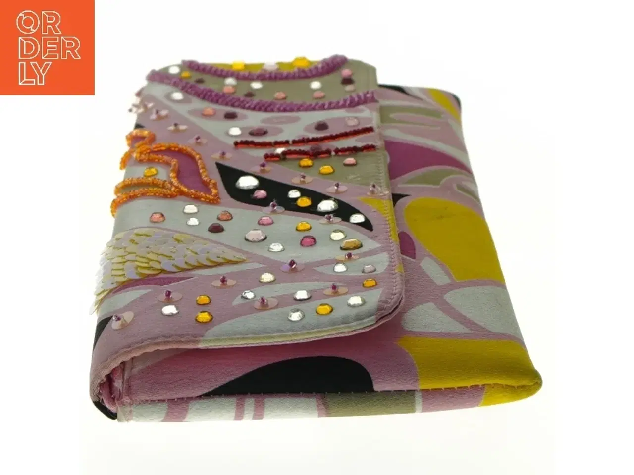 Billede 1 - Broderet pung med perler (str. 26 x 12 cm)