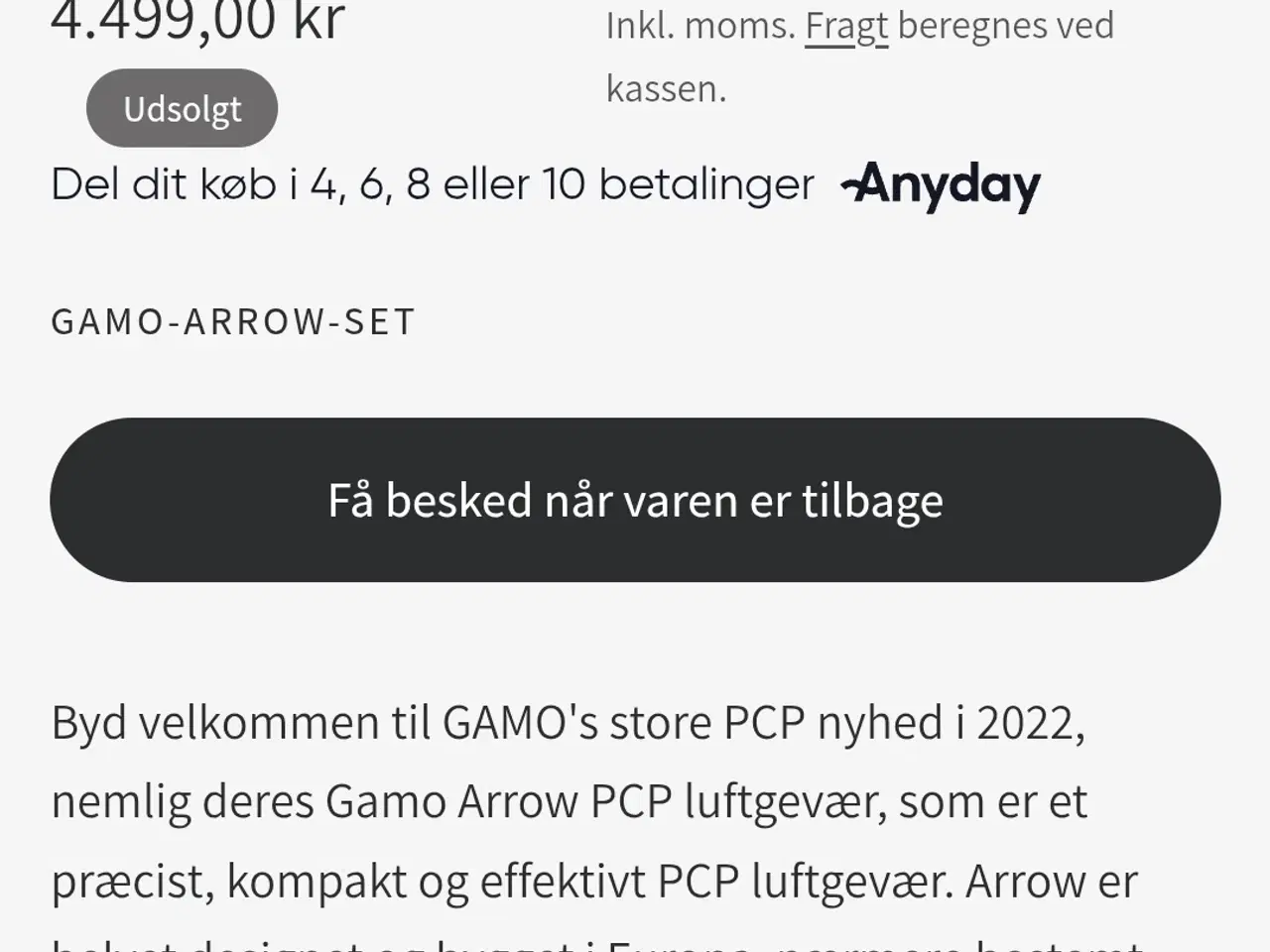Billede 2 - Nyt Gamo ARROW pcp sæt komplet. 