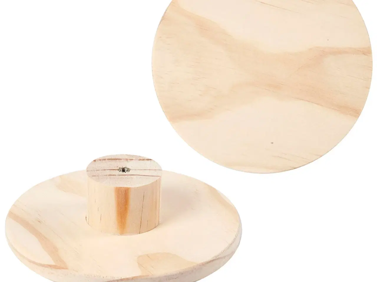 Billede 1 - Rund Træknage i Lyst Træ - 4,5 cm Diameter