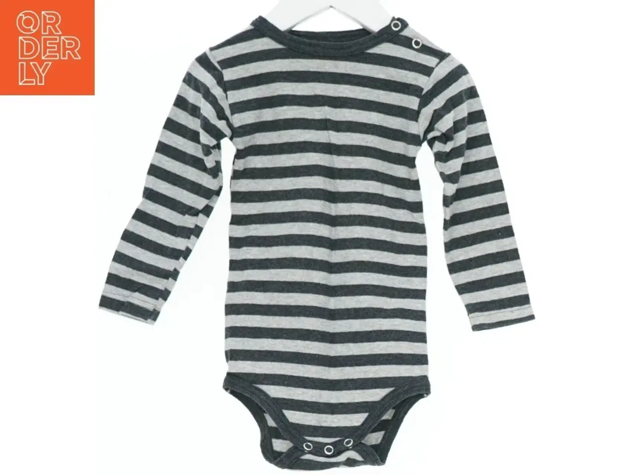 Billede 1 - Langærmet body med striber (str. 80)