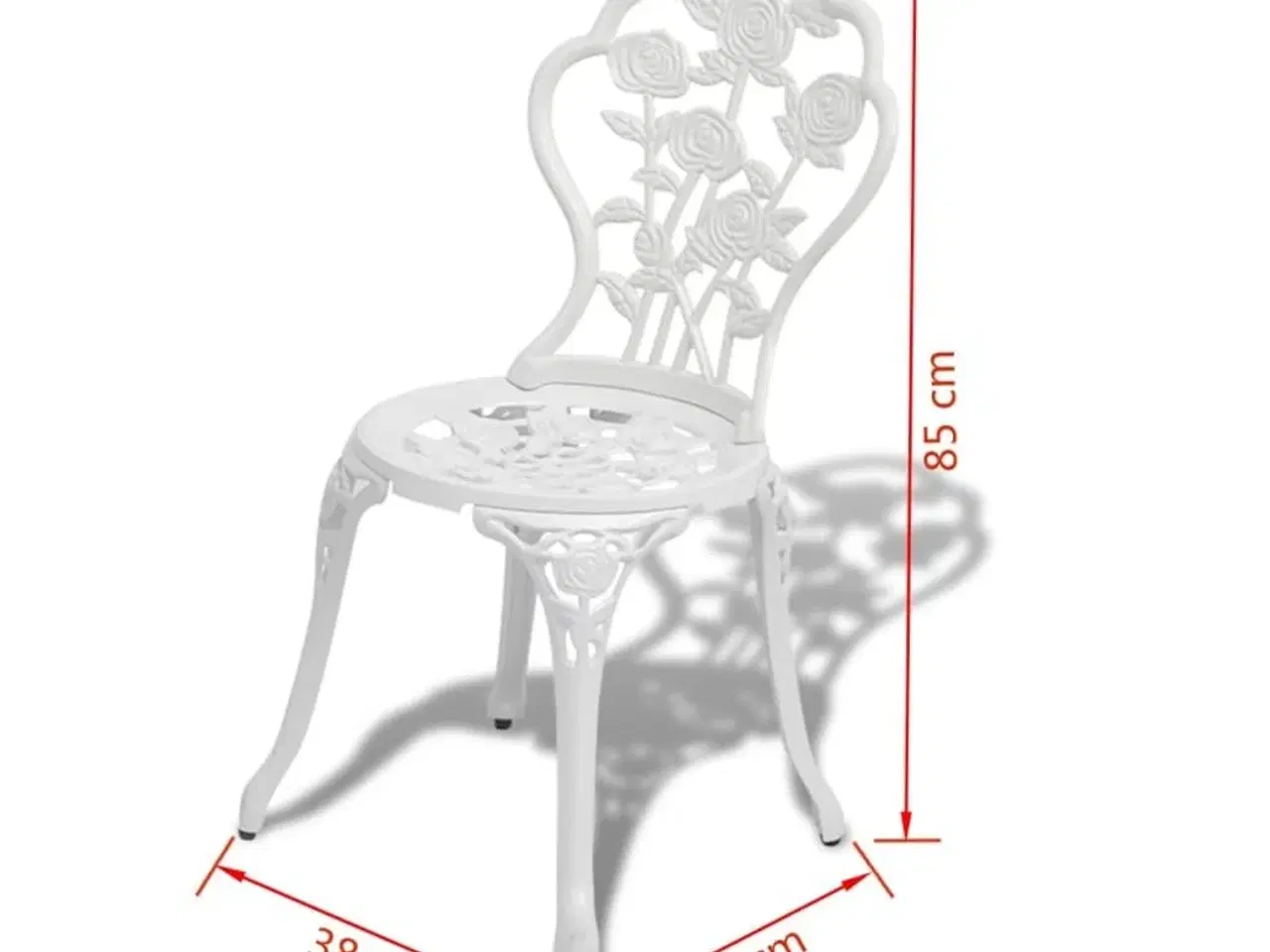 Billede 8 - Bistrosæt 3 dele støbt aluminium hvid