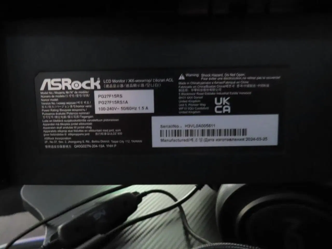 Billede 4 - 27" curved gaming monitor, ASROCK PHANTOM GAMING pg27f15rs1a