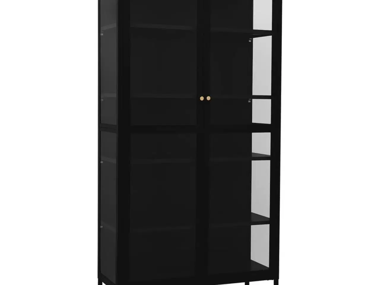 Billede 2 - Udstillingsskab 90x40x180 cm stål og hærdet glas sort