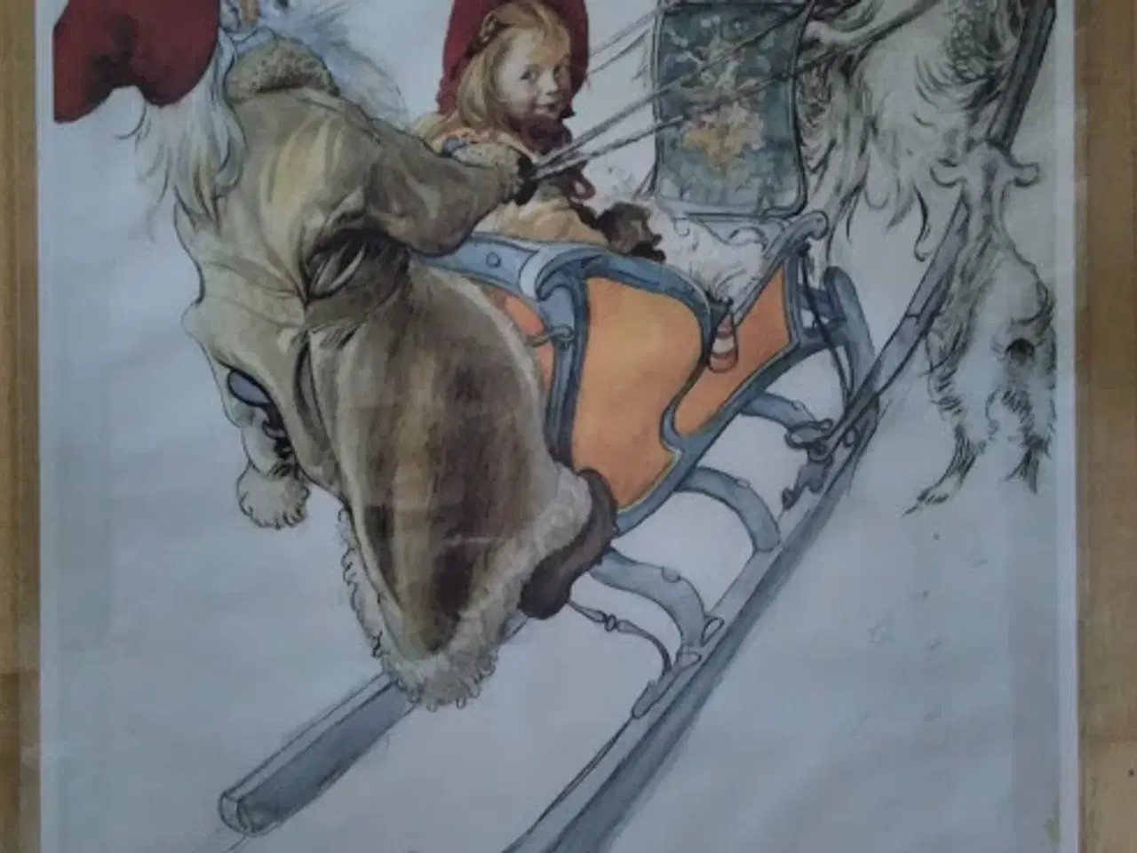 Billede 4 - Juleplakat af Carl Larsson: Kerstis Slædetur   