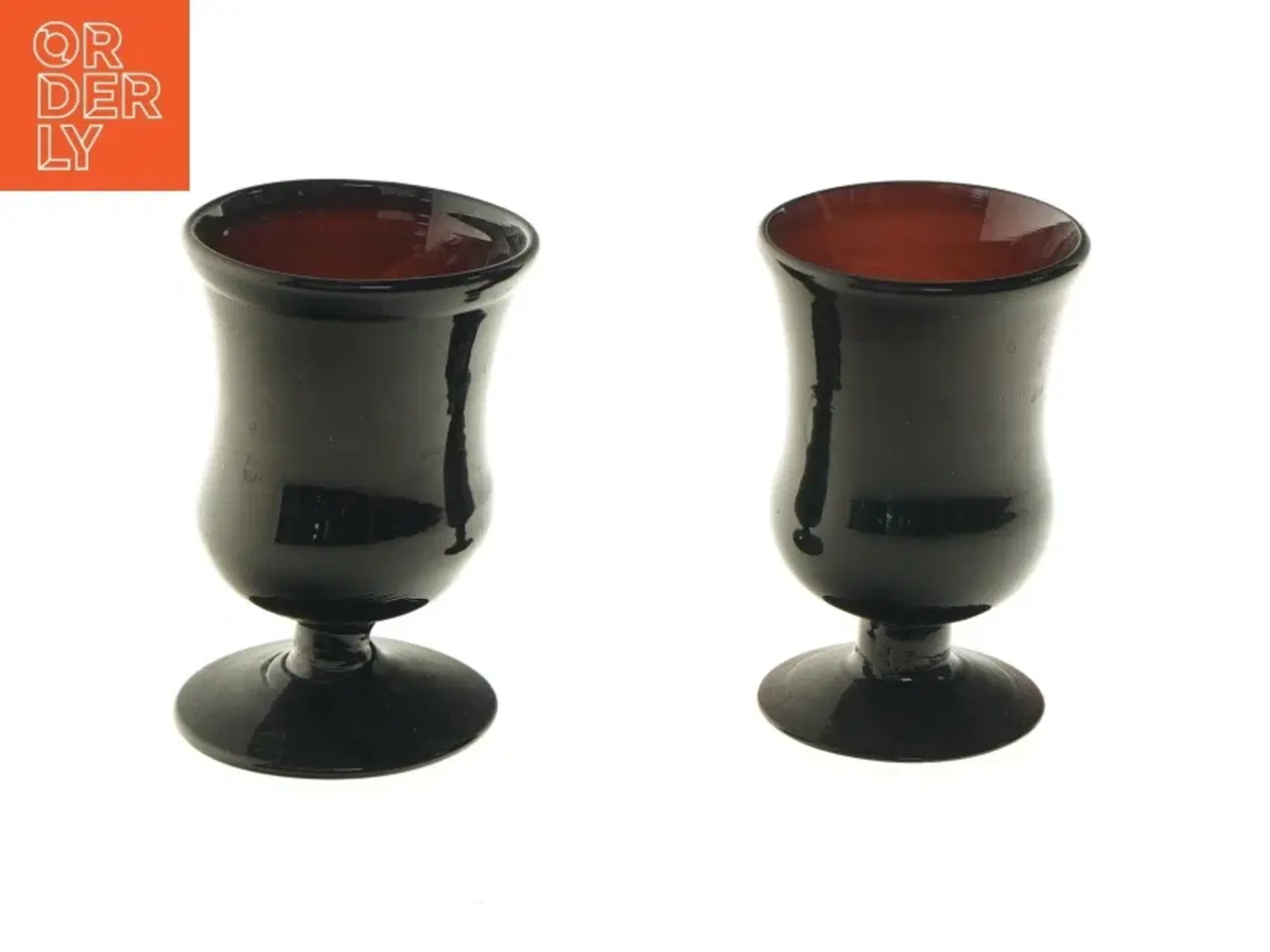 Billede 1 - Glasdekoration (str. 2 stk Ø 6,5 cm længde 10 cm)