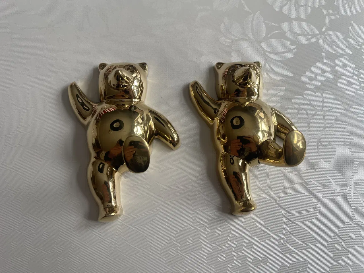 Billede 1 - Store smukke messing bamse knager 