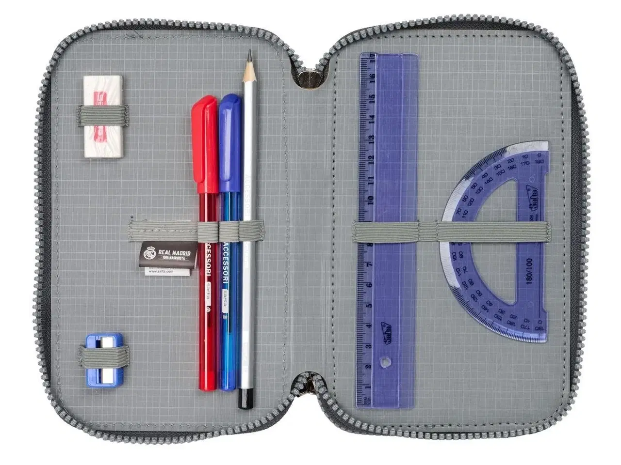 Billede 5 - Penalhus Real Madrid C.F. - grå, 37 dele (12,5 × 19,5 × 5,5 cm)