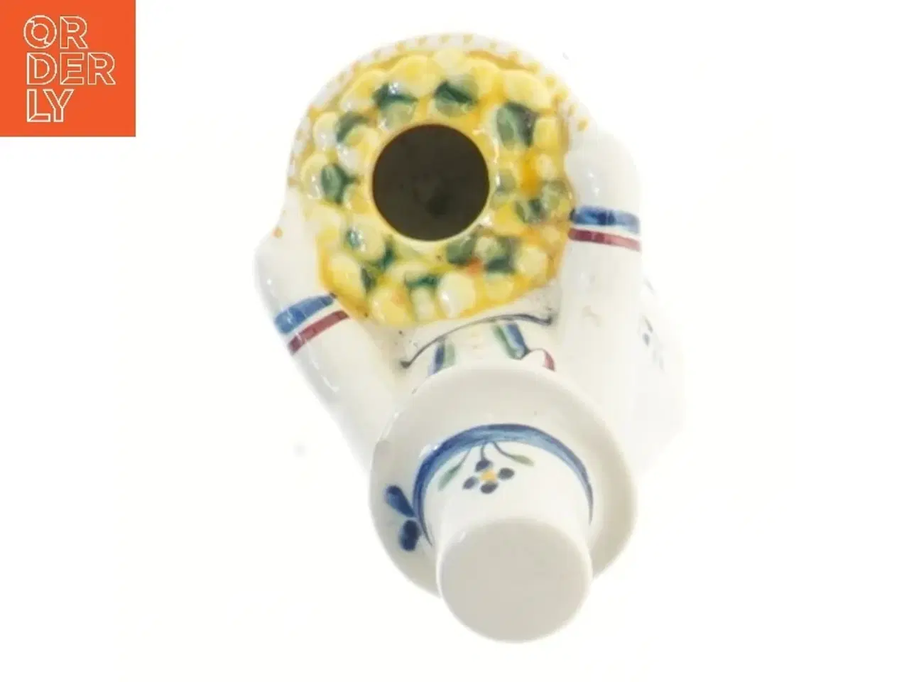 Billede 2 - Keramisk figur med blomsterdekoration (str. 15 cm)