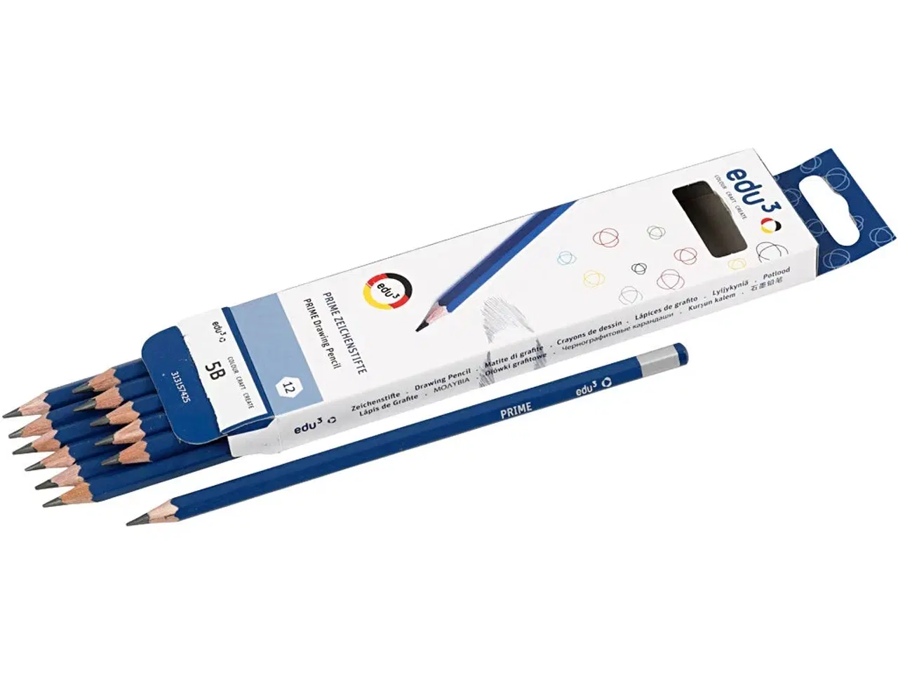 Billede 1 - edu Tegneblyant 5B - 12 stk. til kreative projekter
