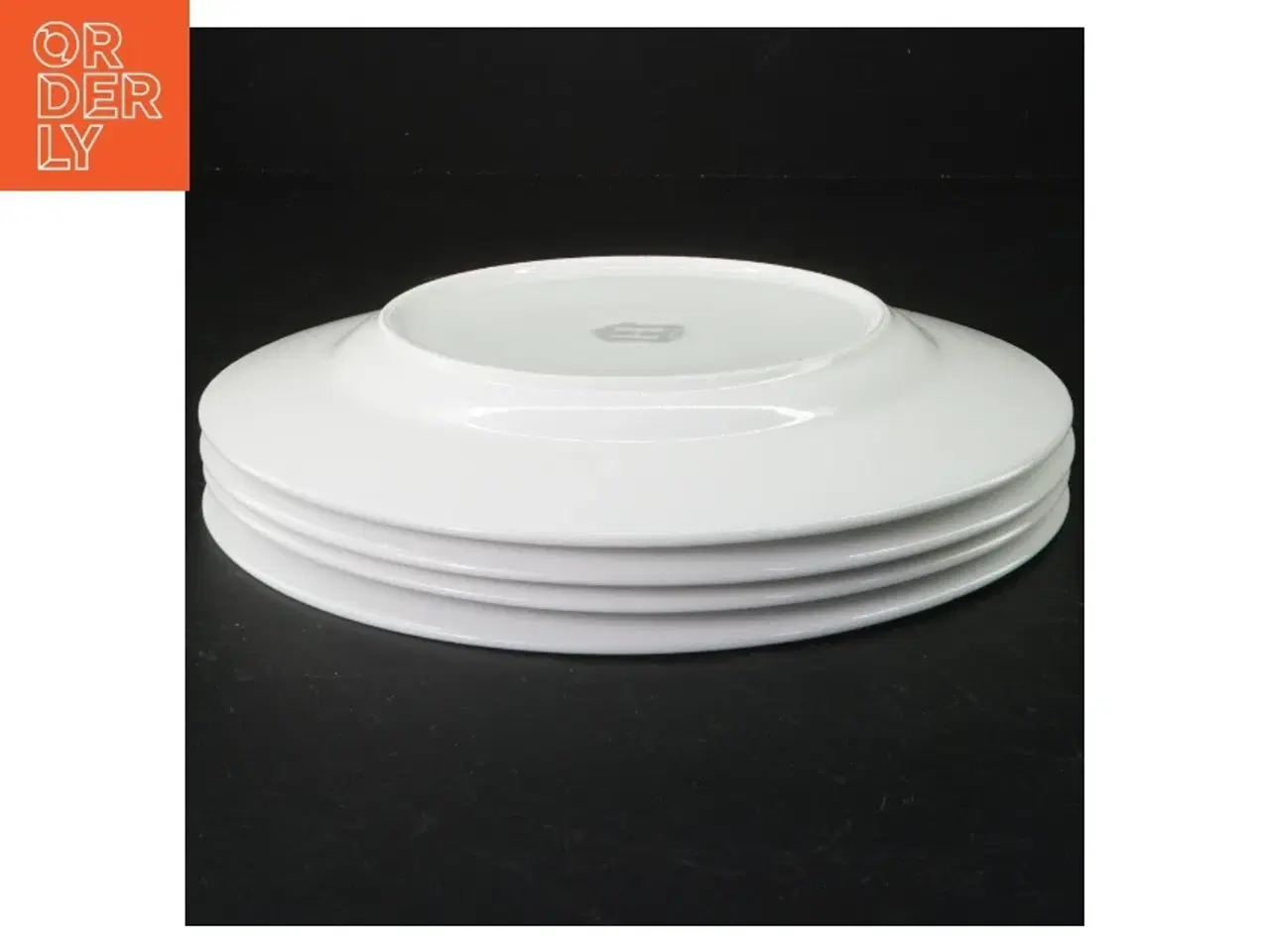 Billede 2 - Hvide porcelænsmiddagstallerkner, 4 stk (str. 23 x 3 cm)