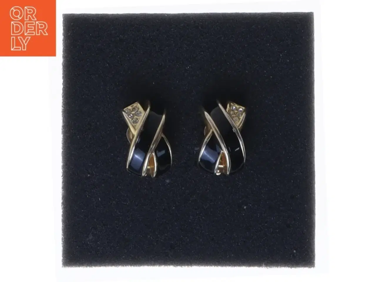 Billede 4 - Sort guld ørestikker (str. 2 cm)